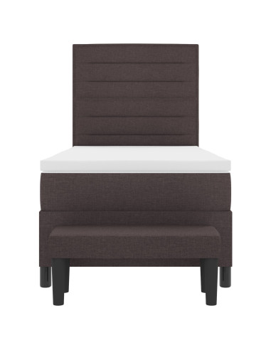 Letto a molle con materasso Marrone Scuro 90 x 200 cm Tessuto