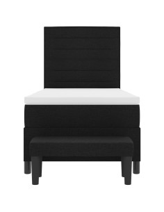 Letto a molle con materasso Nero 100 x 200 cm Tessuto