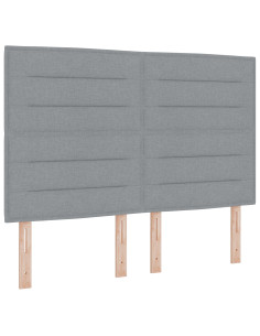 Letto a molle con materasso Grigio chiaro 140 x 190 cm Tessuto