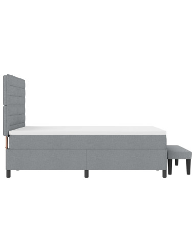 Letto a molle con materasso Grigio chiaro 140 x 200 cm Tessuto