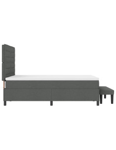 Letto a molle con materasso Grigio scuro 160 x 200 cm Tessuto