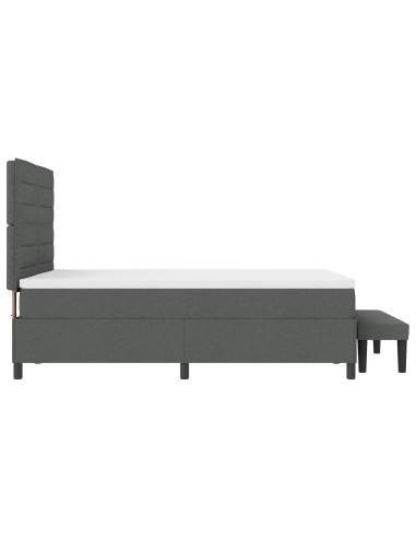Letto a molle con materasso Grigio scuro 160 x 200 cm Tessuto