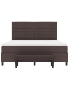 Letto a molle con materasso Marrone Scuro 180 x 200 cm Tessuto