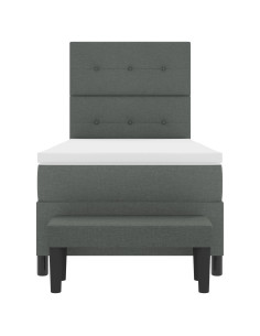Letto a molle con materasso Grigio scuro 90 x 200 cm Tessuto