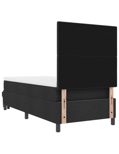 Letto a molle con materasso Nero 100 x 200 cm Tessuto