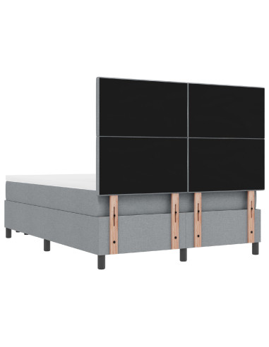 Letto a molle con materasso Grigio chiaro 160 x 200 cm Tessuto