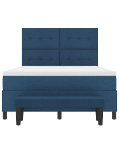 Letto a molle con materasso Blu 160 x 200 cm Tessuto