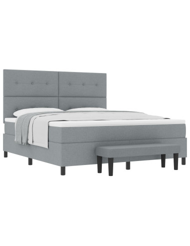 Letto a molle con materasso Grigio chiaro 180 x 200 cm Tessuto