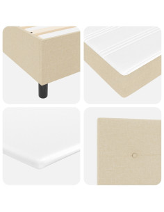 Letto a molle con materasso Crema 200 x 200 cm Tessuto