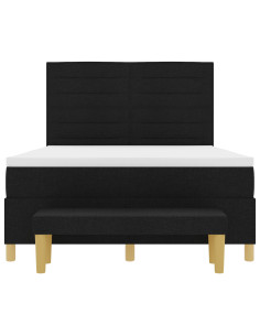 Letto a molle con materasso Nero 140 x 200 cm Tessuto