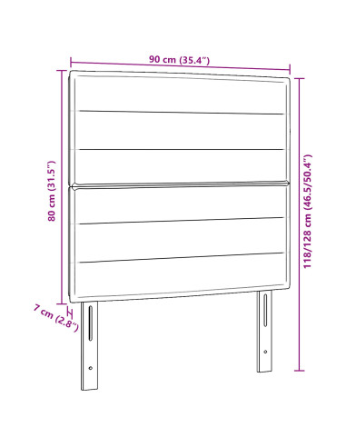 Testiera con testiera Crema 90 cm Pelle Sintetica