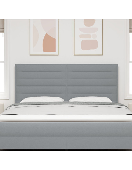 Testiera con testiera Grigio chiaro 180 cm Pelle Sintetica