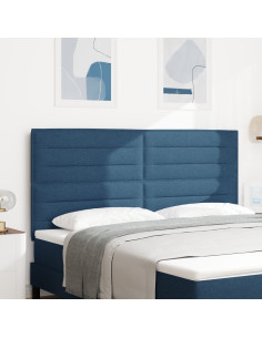 Testiera con testiera Blu 180 cm Pelle Sintetica