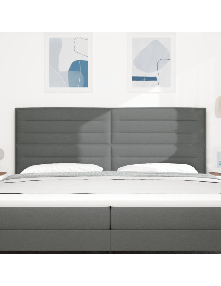Testiera  Design Lines Grigio Scuro 200 cm Tessuto