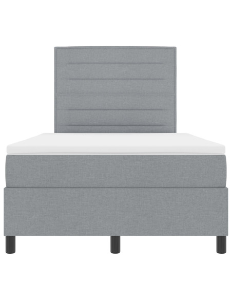Letto con Box Spring  e Materasso Grigio Chiaro 120x200 cm Tessuto