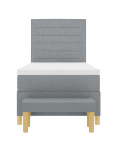 Letto a molle con materasso Grigio chiaro 90 x 200 cm Tessuto