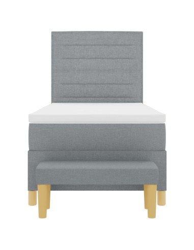 Letto a molle con materasso Grigio chiaro 90 x 200 cm Tessuto