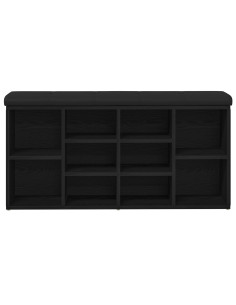Panca per scarpe Rovere Nero 102 x 32 x 50 cm Legno multistrato