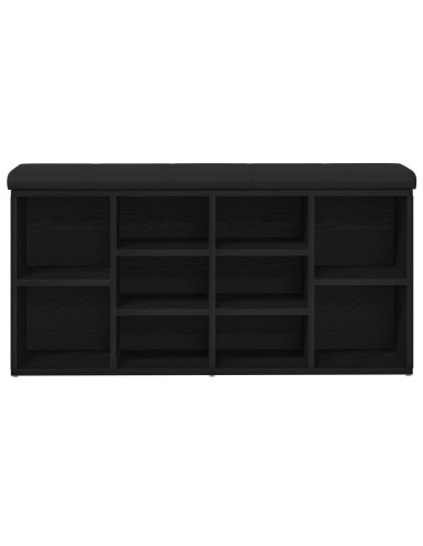 Panca per scarpe Rovere Nero 102 x 32 x 50 cm Legno multistrato