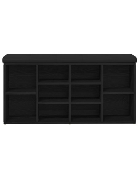 panchina da stoccaggio  Nero Rovere 100x30x48 cm Legno ingegnerizzato