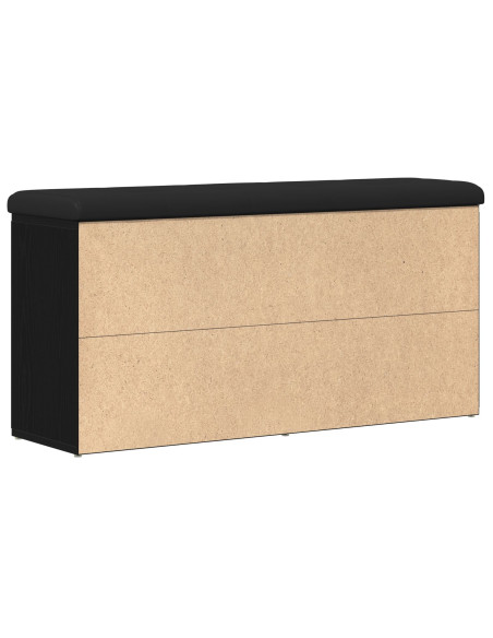 Panca per scarpe Rovere Nero 102 x 32 x 50 cm Legno multistrato