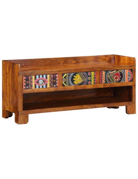 Panca per scarpe con cassetto Marrone miele 100 x 35 x 45 cm