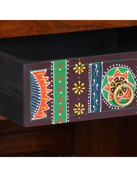 Tavolino Floreale con cassetto Marrone 40 x 35 x 75 cm