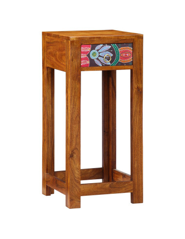 Tavolino Floreale con cassetto Marrone 35 x 35 x 75 cm