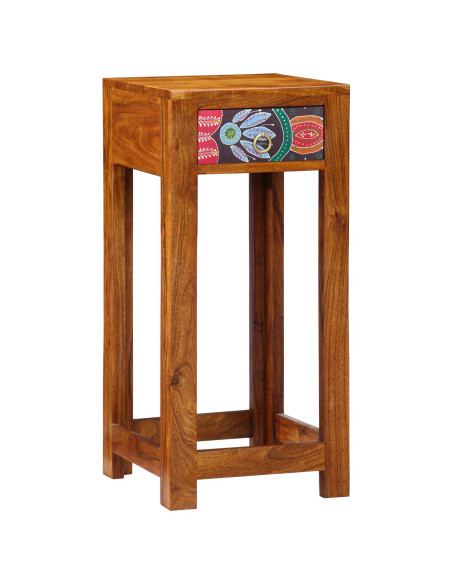 Tavolino Floreale con cassetto Marrone 35 x 35 x 75 cm