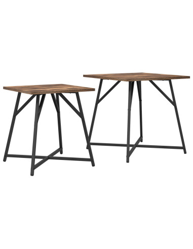 Set tavolini 2 pcs Rovere Affumicato e Nero