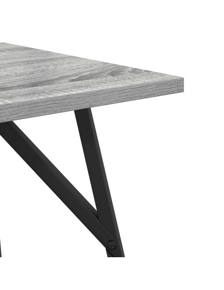 Tavolino 2 pz Grigio Sonoma in Legno Ingegnerizzato e Metallo