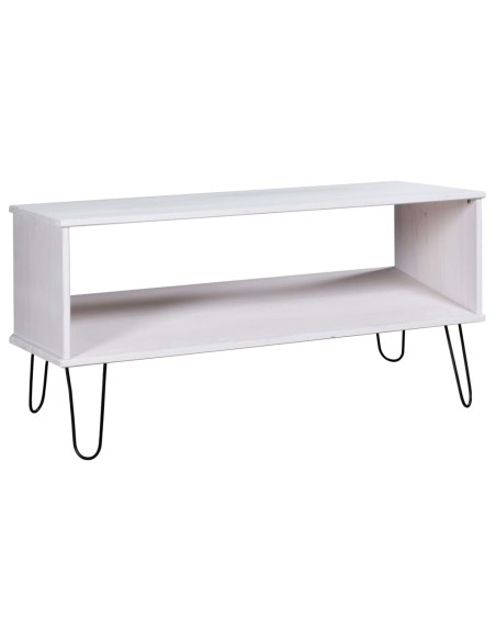 Tavolino da Salotto New York Bianco in Legno Massello di Pino