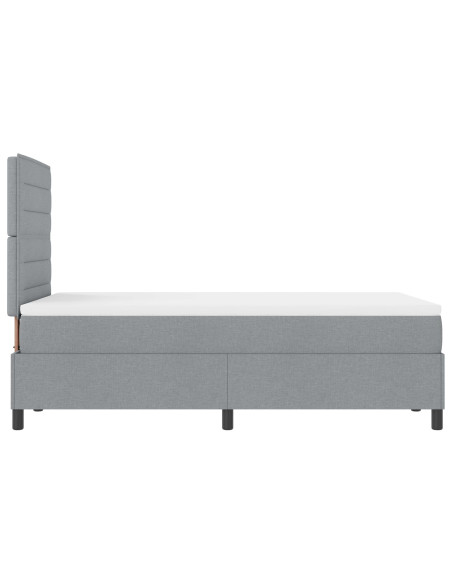 Letto con Box Spring  e Materasso Grigio Chiaro 120x200 cm Tessuto