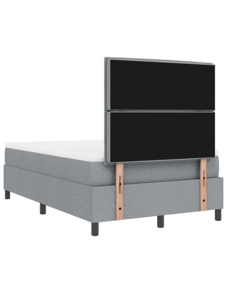 Letto con Box Spring  e Materasso Grigio Chiaro 120x200 cm Tessuto