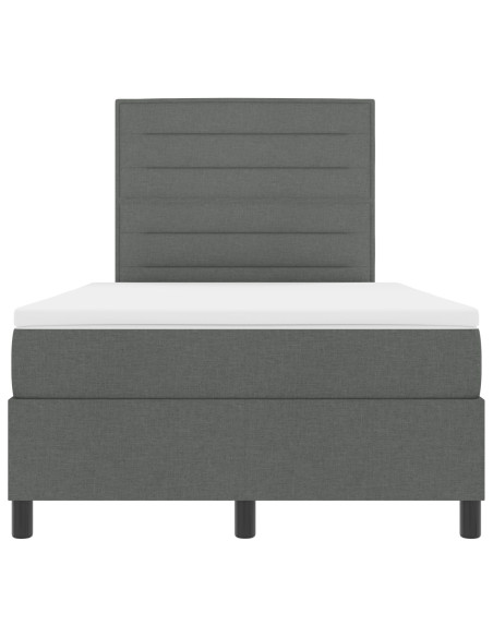 Letto a Molla  con Materasso Grigio Scuro 120x200 cm Tessuto