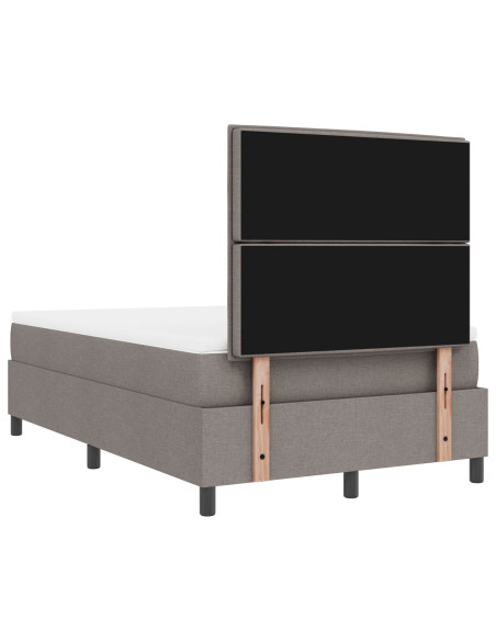 Letto Box Spring e Materasso Tortora 120x200 cm Tessuto