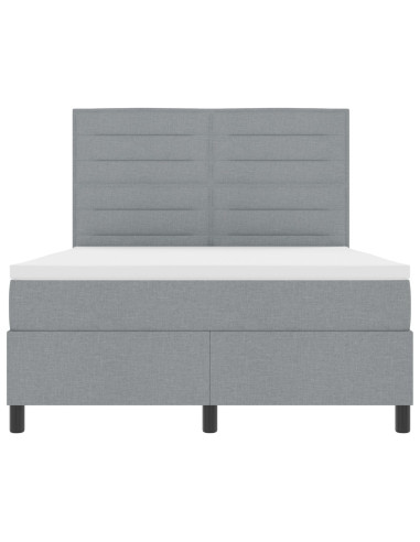 Letto a molle con materasso Grigio chiaro 140 x 190 cm Tessuto