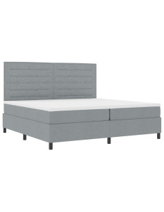 Letto a molle con materasso Grigio chiaro 200 x 200 cm Tessuto 2
