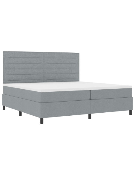 Letto a molle con materasso Grigio chiaro 200 x 200 cm Tessuto