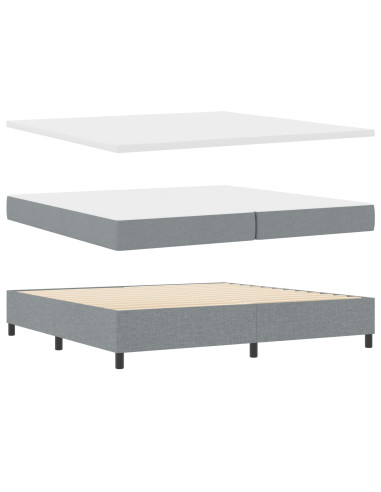 Letto a molle con materasso Grigio chiaro 200 x 200 cm Tessuto