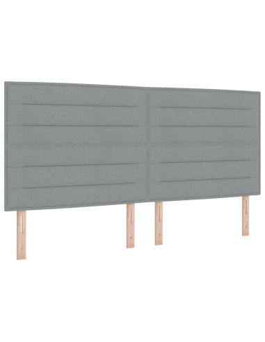 Letto a molle con materasso Grigio chiaro 200 x 200 cm Tessuto