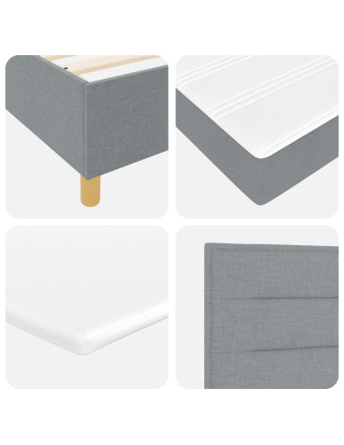 Letto a molle con materasso Grigio chiaro 90 x 200 cm Tessuto