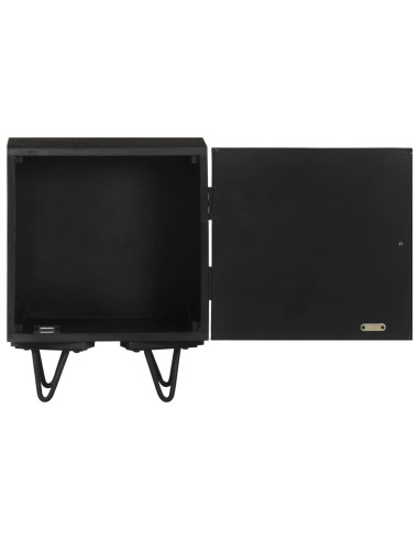 Comodino con Frontale in Ottone 40x30x50cm in Massello di Mango