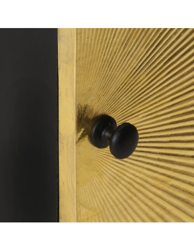 Comodino con Frontale in Ottone 40x30x50cm in Massello di Mango