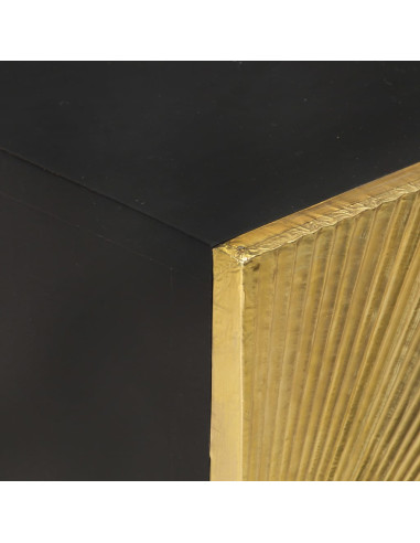 Comodino con Frontale in Ottone 40x30x50cm in Massello di Mango