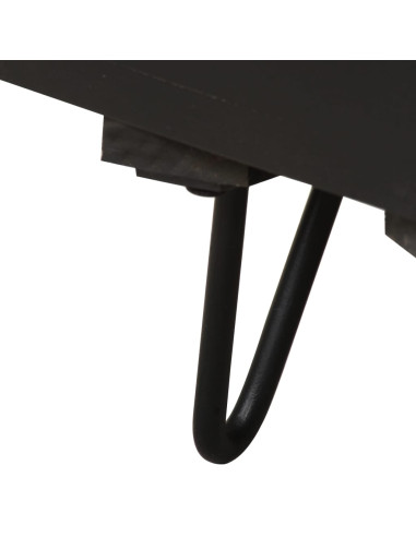 Comodino con Frontale in Ottone 40x30x50cm in Massello di Mango