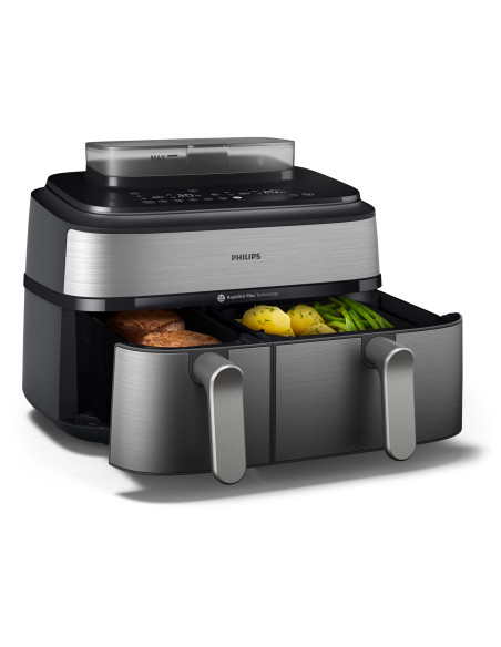 Philips 5000 series Airfryer doppio cestello con cottura a vapore, friggitrice ad aria da 9.0L, 19 metodi di cottura, App per ri