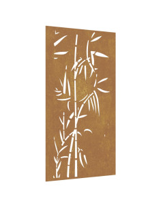 Decorazione Muro da Giardino 105x55 cm Bambù in Acciaio Corten