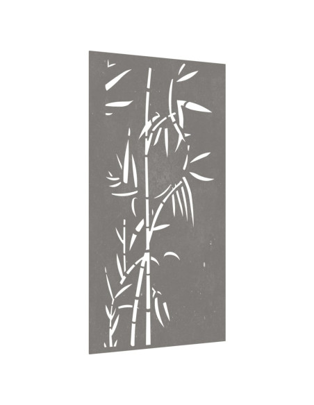 Decorazione Muro da Giardino 105x55 cm Bambù in Acciaio Corten
