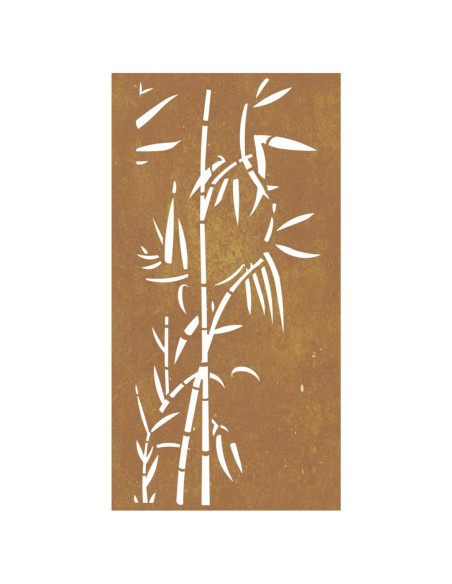 Decorazione Muro da Giardino 105x55 cm Bambù in Acciaio Corten